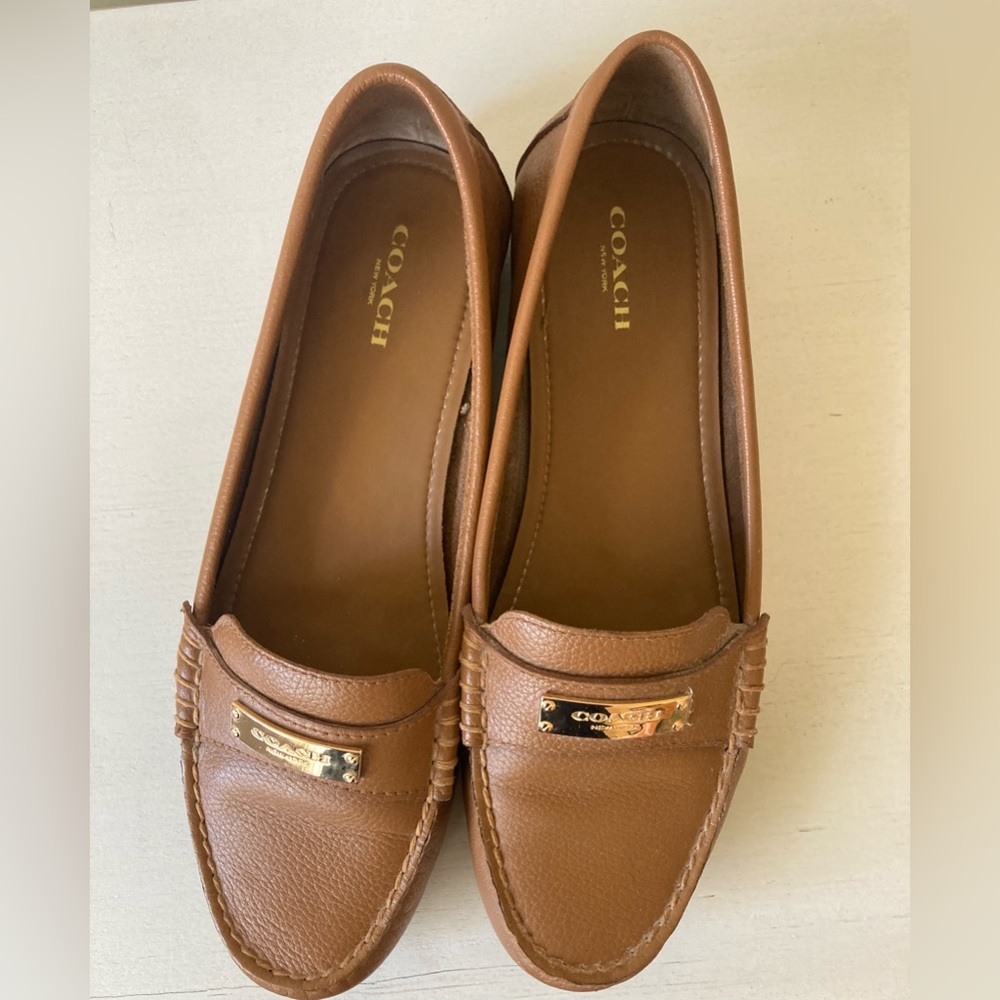 Coach Fredericka Pebbled Leather Loafers